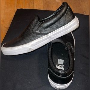 Vans Classic Slip-on Emboss Weave Black Leather
